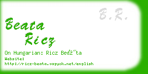 beata ricz business card